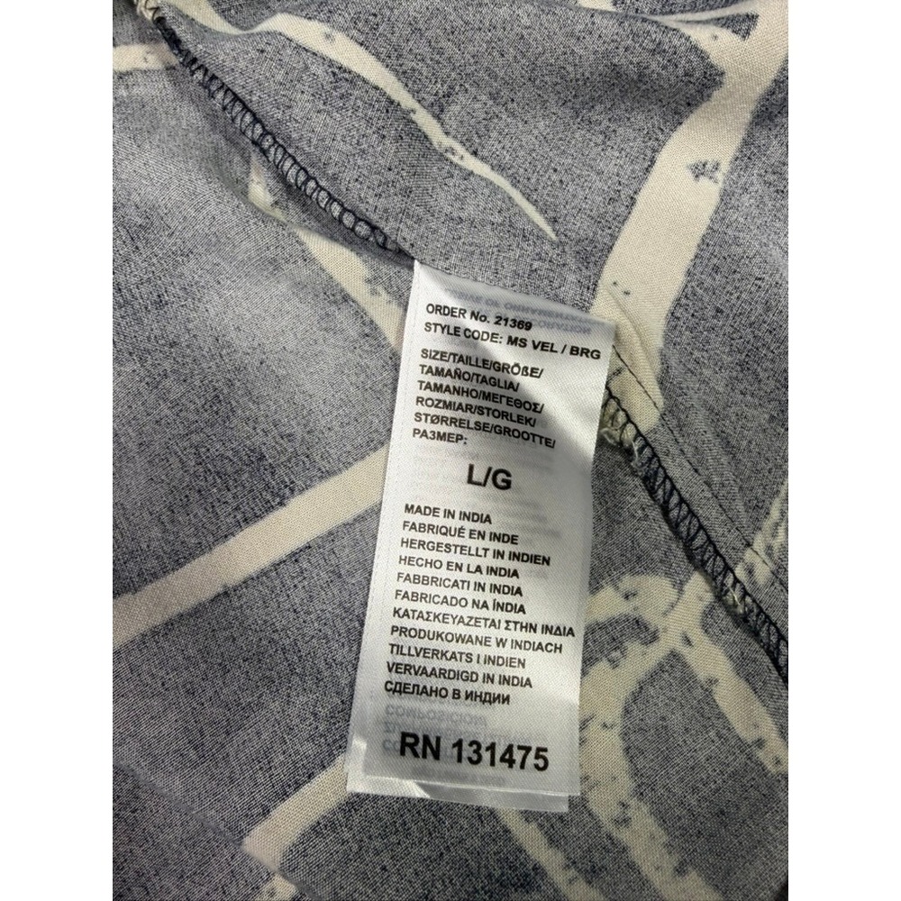 Soul Star England Mens L Geometric Rayon Shirt Euro Summer Resort Retro - Picture 7 of 10